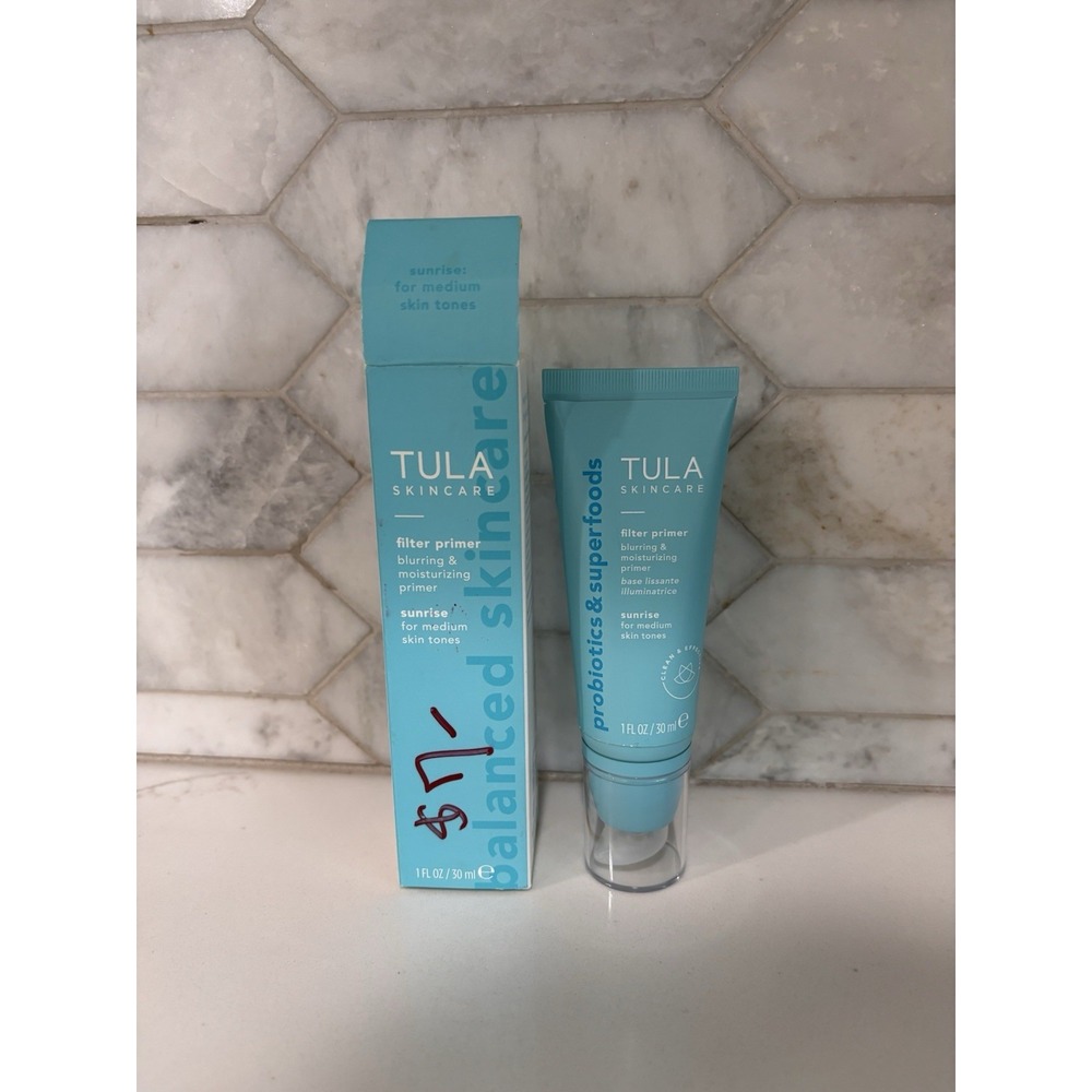 Tula Filter Primer Blurring & Moisturizing Primer Sunrise Med Skin Tones 1oz NIB
